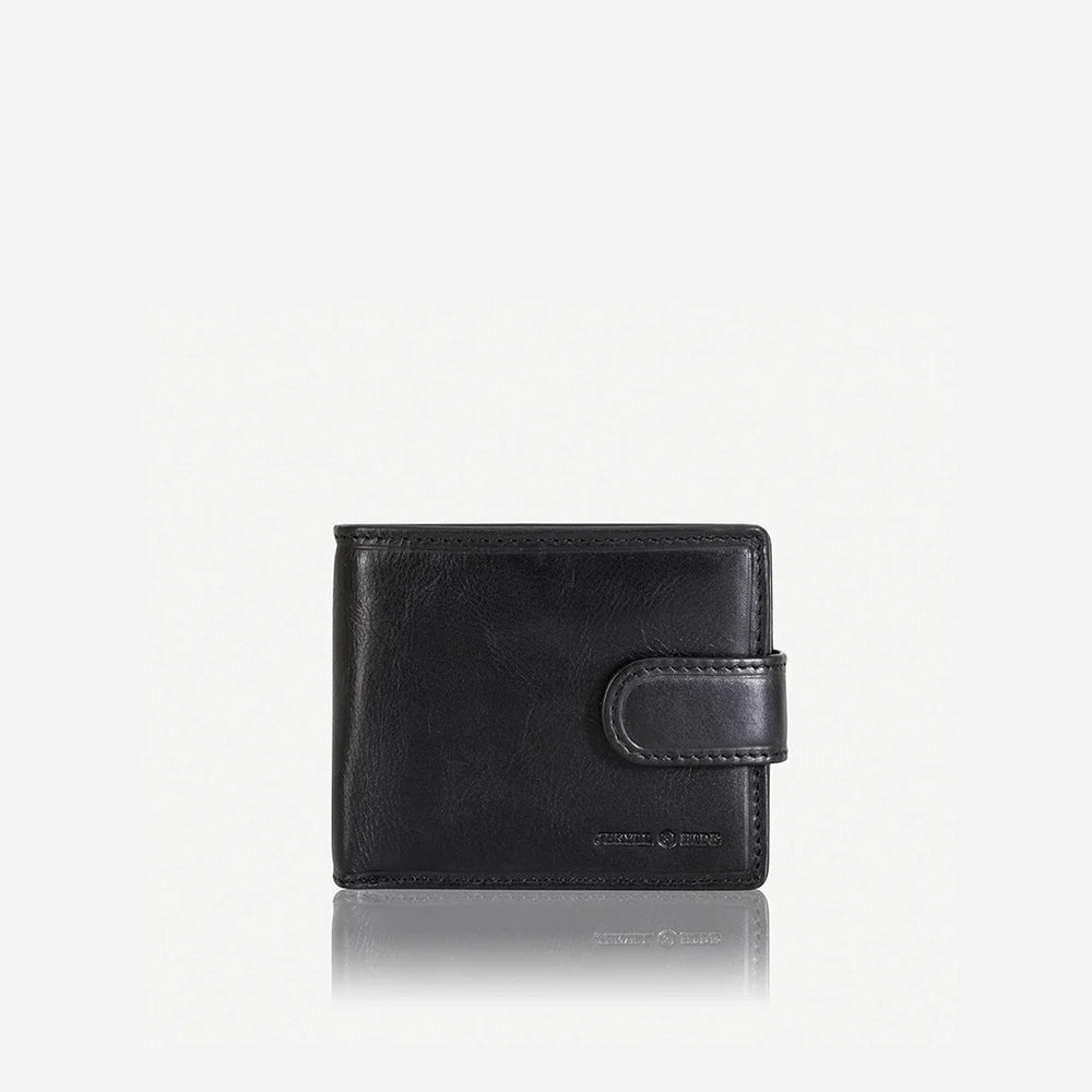 BIFOLD WALLET WITH COIN AND ID WINDOW BLACK