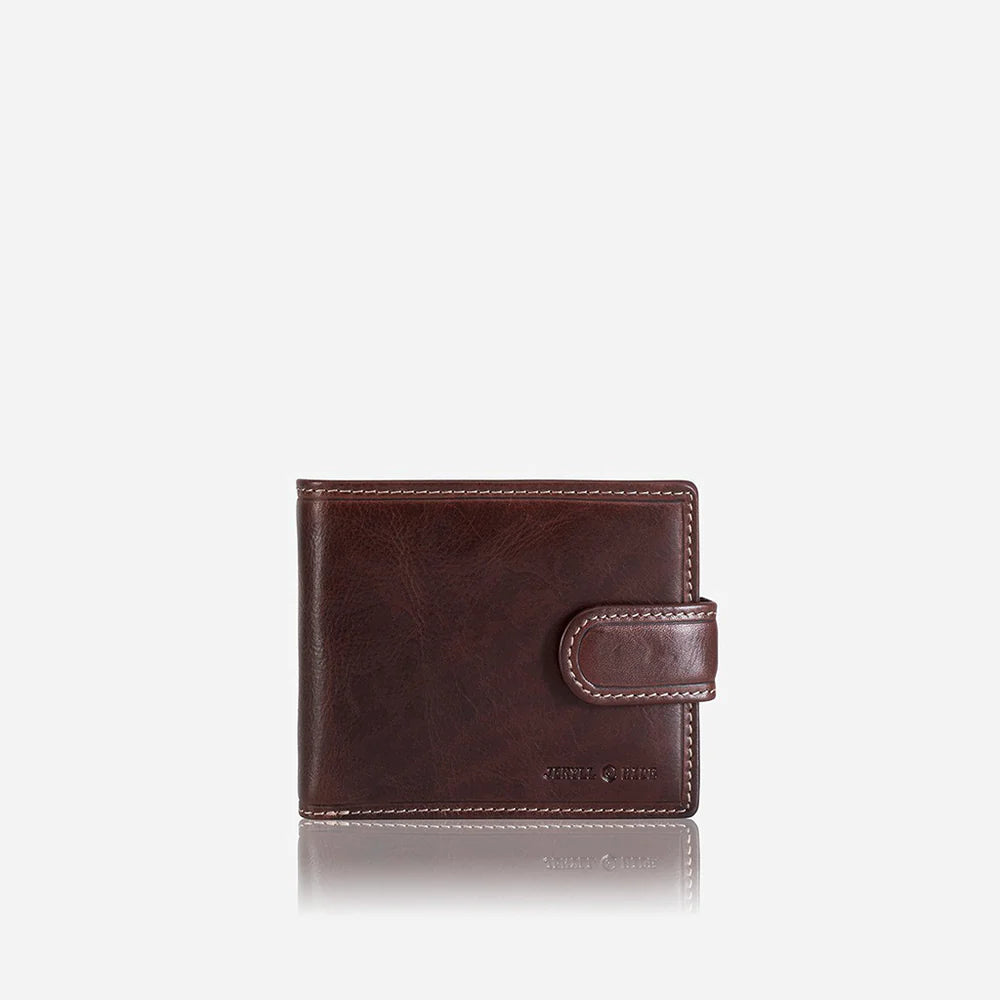 BIFOLD WALLET WITH COIN AND ID WINDOW COFFEE
