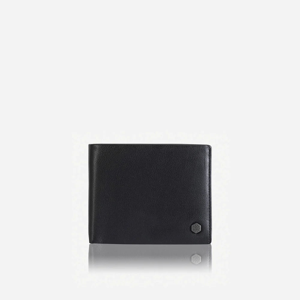 LARGE BILLFOLD WALLET WITH COIN, SOFT BLACK