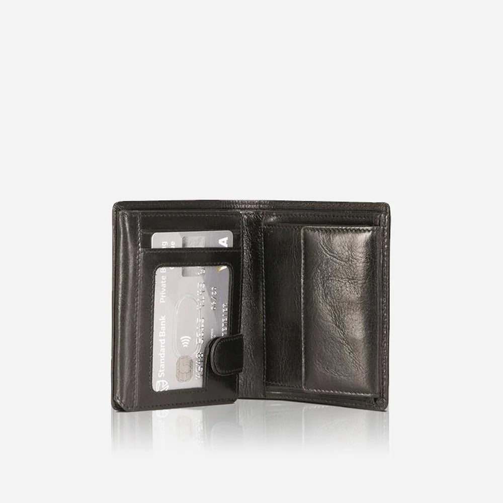 LARGE BIFOLD WALLET WITH ID WINDOW BLACK