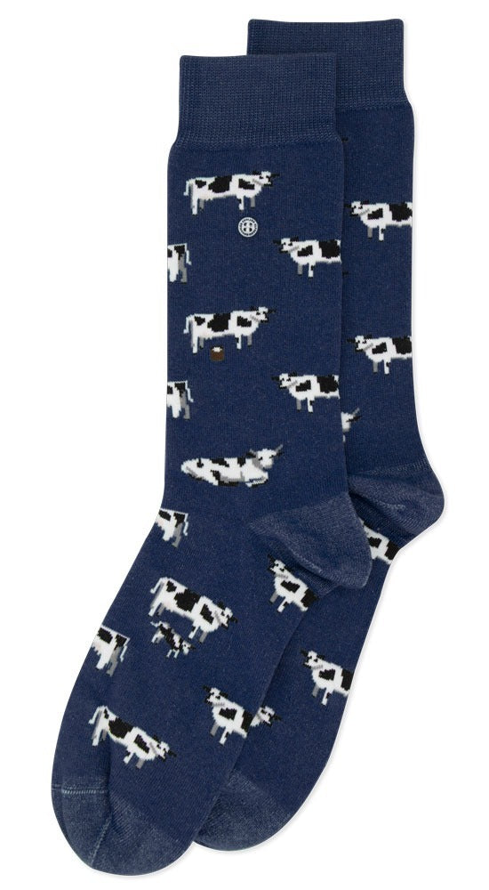 COWS NAVY SOCKS - MEDIUM