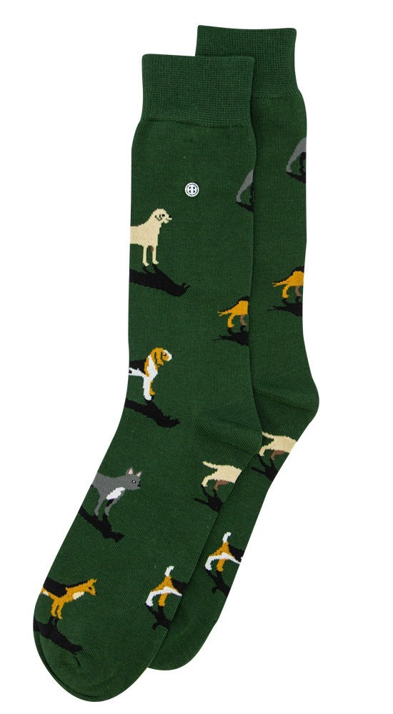 DOGS GREEN SOCKS - MEDIUM