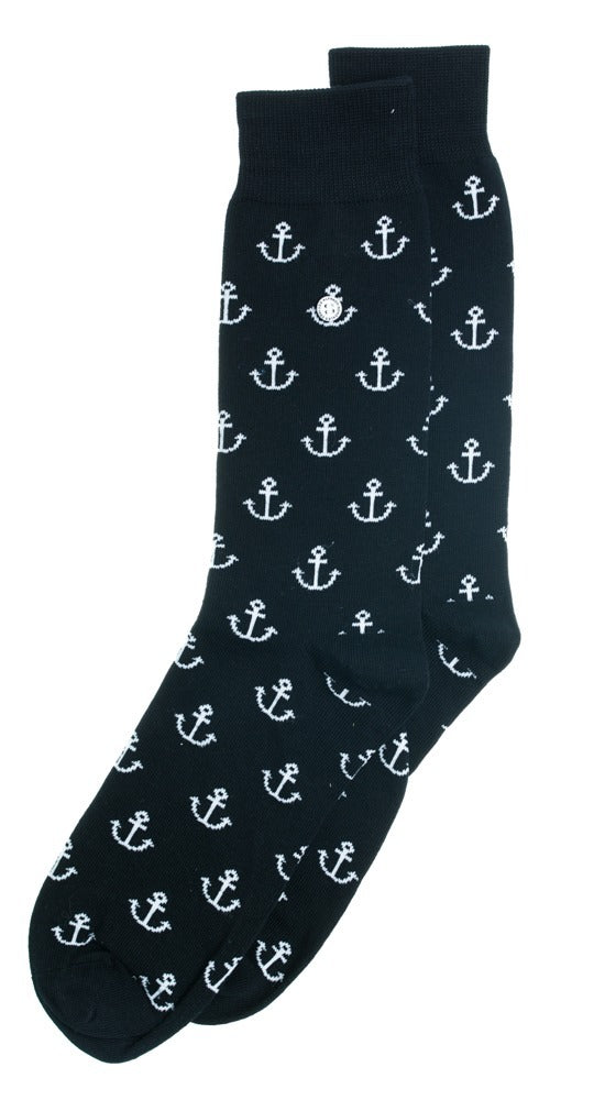 ANCHOR MAN BLACK/WHITE SOCKS - MEDIUM