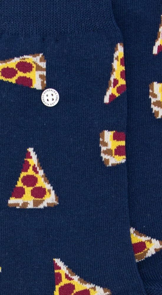 PIZZA NAVY SOCKS - MEDIUM