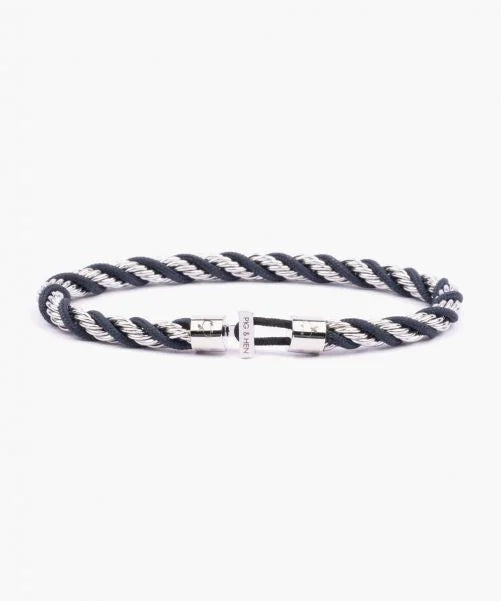 Bracelet Catena Twisted Navy | Silver