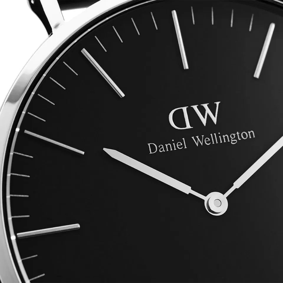 Daniel Wellington 36mm Classic Black Mawes Silver Watch