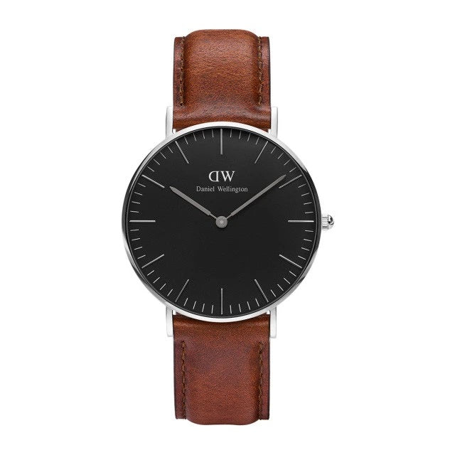 Daniel Wellington 36mm Classic Black Mawes Silver Watch