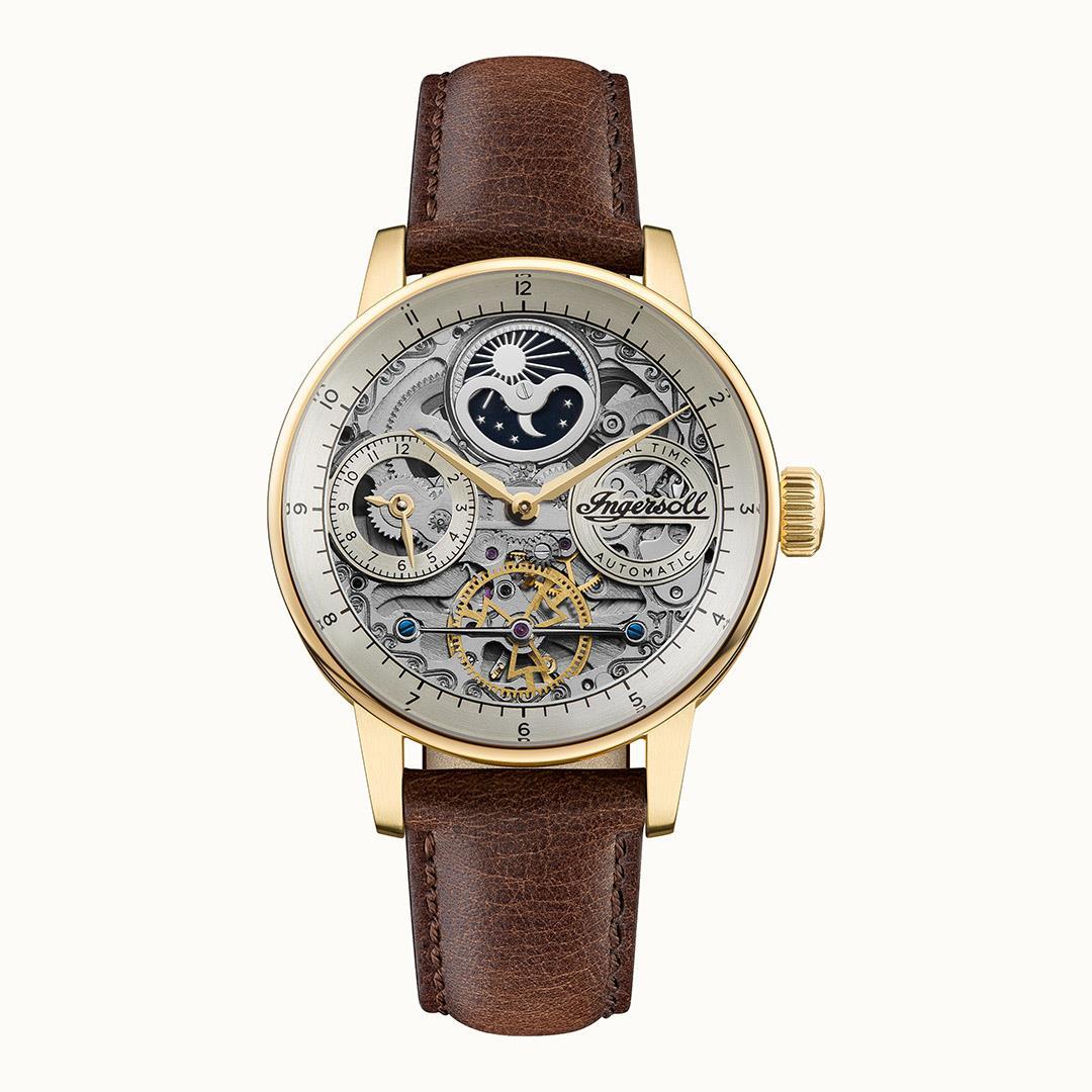 The Jazz Gold Automatic Brown Leather Watch