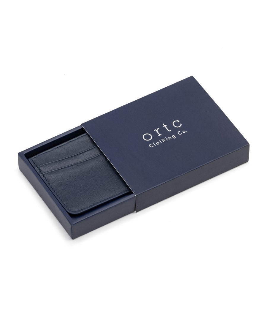 Leather Card Holder Navy